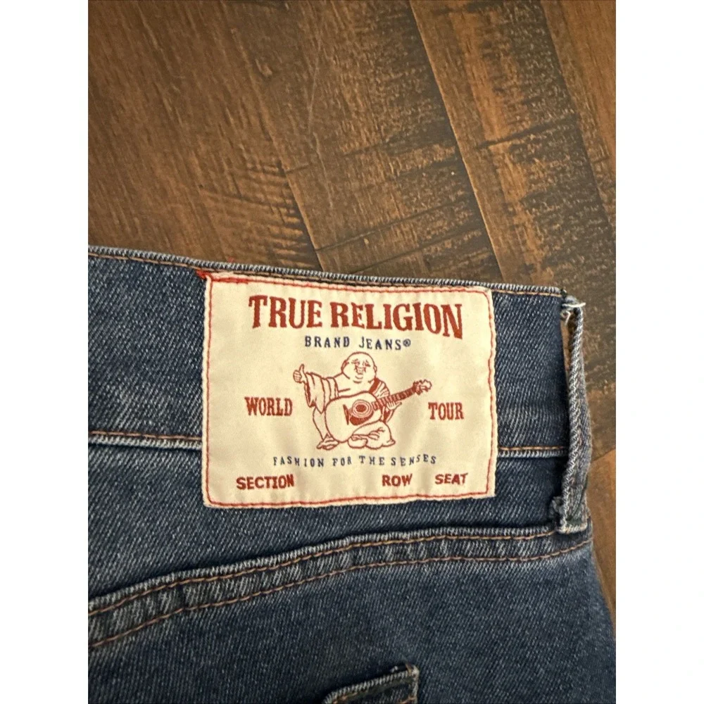 True Religion Jeans Mens Size 40 Blue Denim Stretch Ricky Relaxed Straight Leg